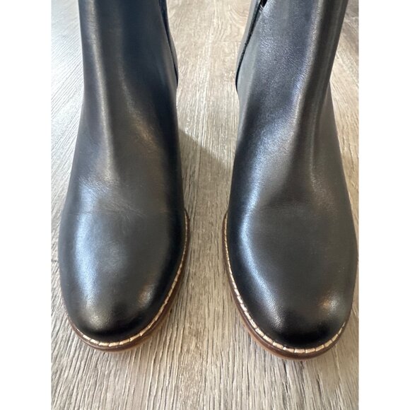 Cole Haan Black Leather Ankle Booties With Block Heel Size 7.5B Fall Fashion - Picture 9 of 9